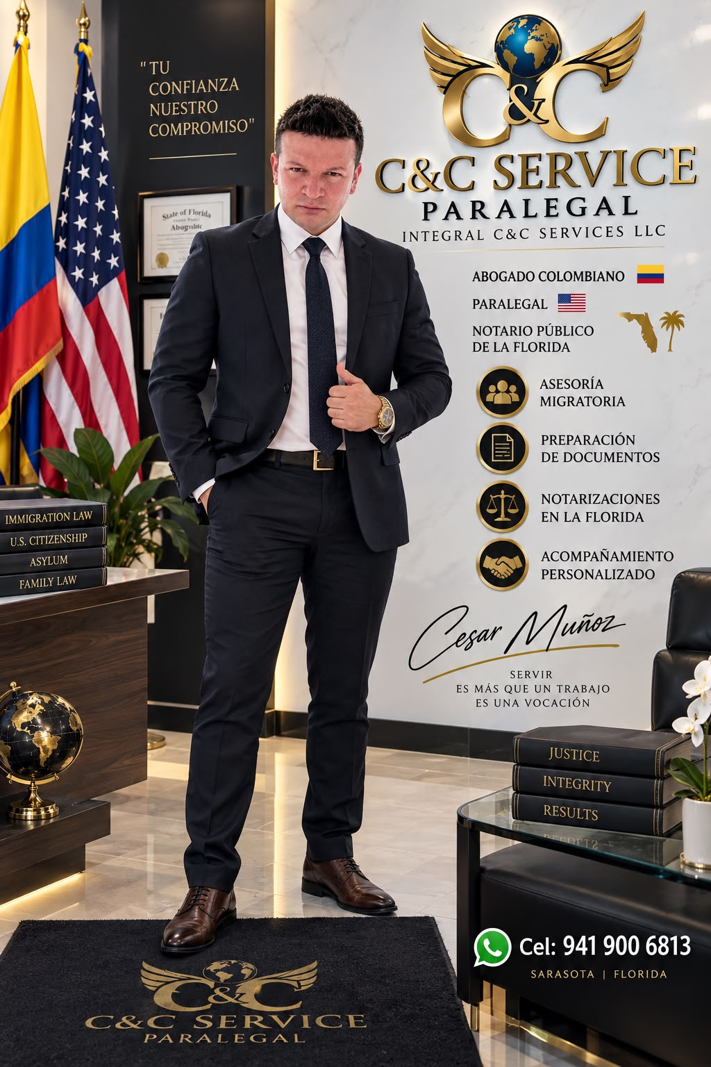 César Muñoz en su oficina